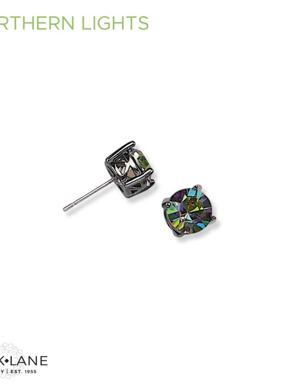 Park Lane Impression Stud Earrings, Northern Lights/Multicolored, 3 Carats, New
